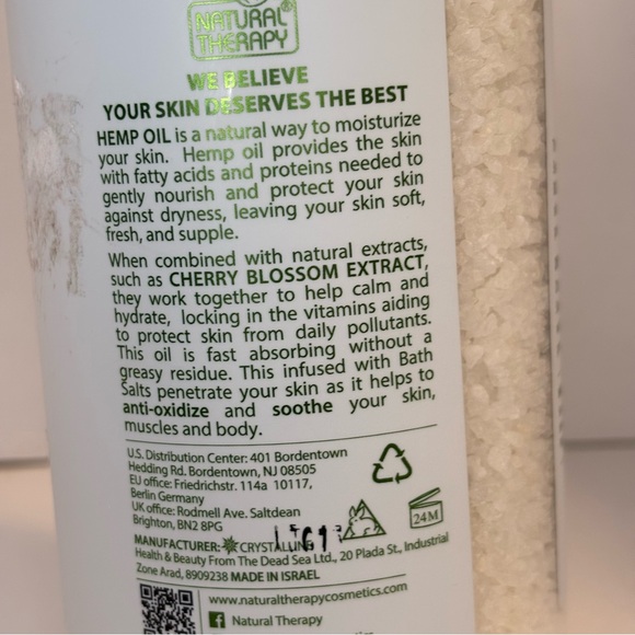 Natural Therapy Hemp Cherry Blossom Bath Salts 37 oz (Set of 2) - Picture 4 of 4